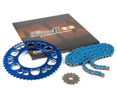 Kit de cadena Stage6 CNC paso 420 13x53 Azul Aprilia SX 50
