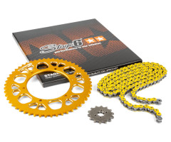 Kit de cadena Stage6 CNC paso 420 13x53 Amarillo Aprilia SX 50