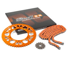 Kit de cadena Stage6 CNC paso 420 13x53 Naranja Aprilia SX 50