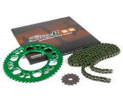 Kit de cadena Stage6 CNC paso 420 13x53 Verde Aprilia SX 50